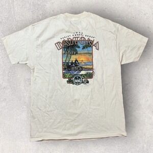Vintage Harley Davidson Shirt Mens XL White Daytona Southern Rally HOG 1995 EUC‎